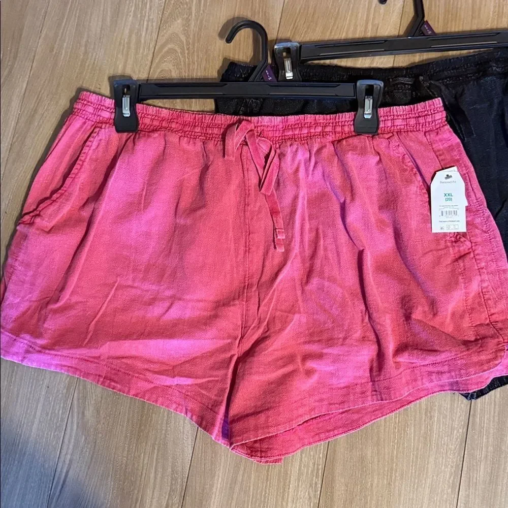 Time and Tru Women's Garment Dye Pull On Shorts, 3.5" Inseam, Size XXL - Picture 2 of 4
